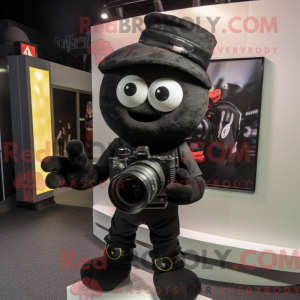 Black Camera mascot costume...