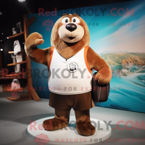 Brown Seal maskot kostume...