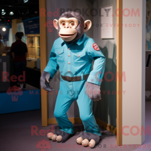 Teal Chimpanzee mascot...
