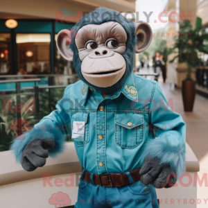Teal Chimpanzee mascot...