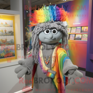 Gray Rainbow mascot costume...
