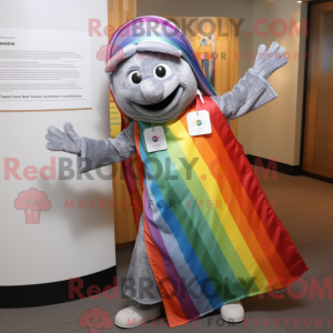 Gray Rainbow mascot costume...