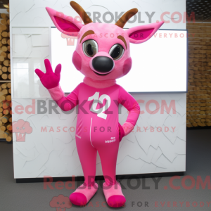 Pink Deer maskot kostume...