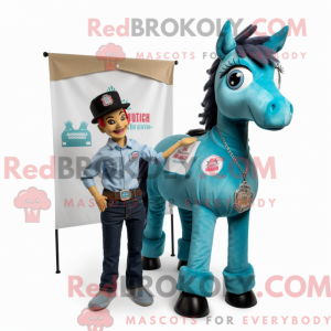 Teal Horse Maskottchen...