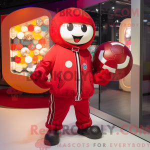 Red Handball Ball mascot...