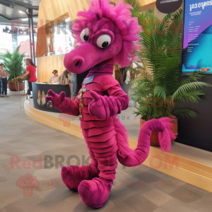 Magenta Seahorse mascotte...