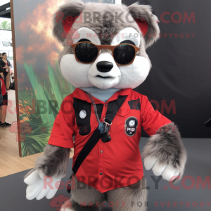 Gray Red Panda mascot...