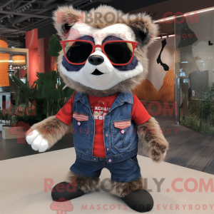 Gray Red Panda mascot...