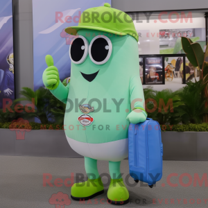 Sky Blue Green Bean maskot...