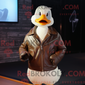 Cream Goose mascot costume...