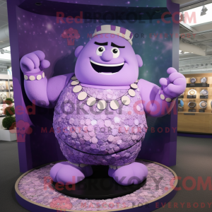 Lavender Strongman mascot...