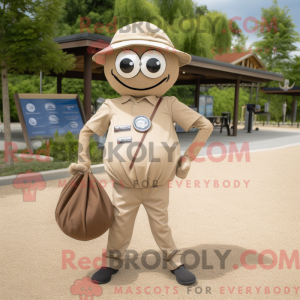 Tan Petanque Ball mascot...