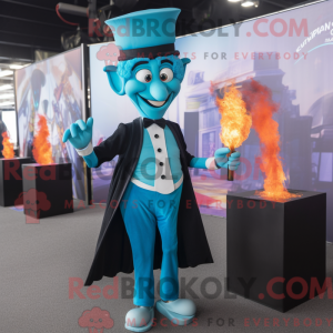 Cyan Fire Eater mascot...