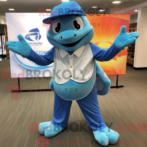 Sky Blue Turtle mascot...