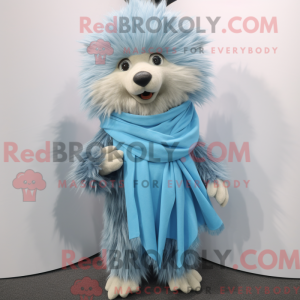 Sky Blue Porcupine mascot...