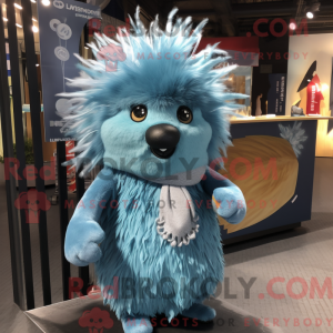 Sky Blue Porcupine mascot...