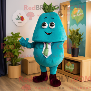 Teal Beet maskot kostume...