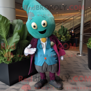 Teal Beet maskot kostume...