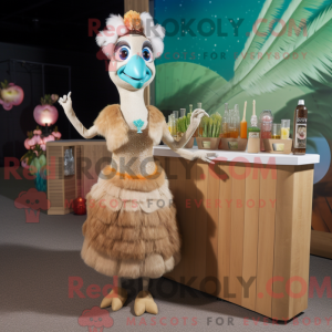 Tan Peacock maskot kostume...