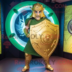 Gold Celtic Shield mascot...
