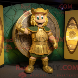 Gold Celtic Shield mascot...