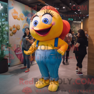 Gul Klovn Fisk maskot...