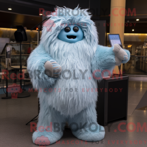 Sky Blue Yeti mascot...