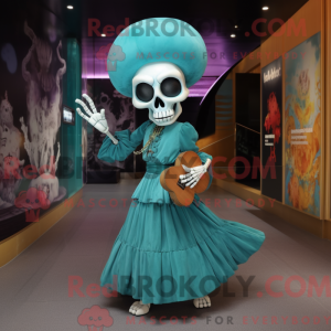 Teal Skull Maskottchen...