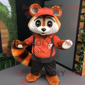 Orange Red Panda mascot...