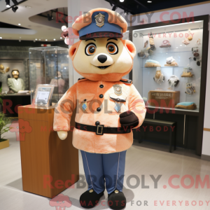 Peach Police Officer maskot...