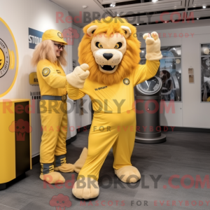 Yellow Tamer Lion mascot...