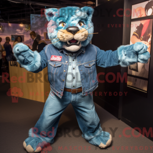 Teal Smilodon Maskottchen...