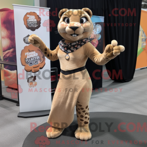 Tan Panther mascot costume...