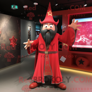 Red Wizard maskot kostume...
