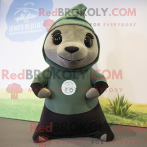 Olive Seal mascot costume...