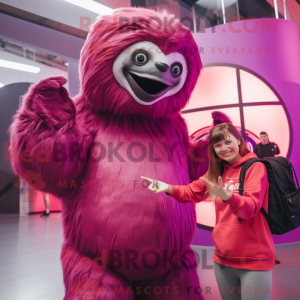 Magenta Giant Sloth mascot...