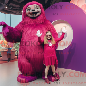 Magenta Giant Sloth mascot...