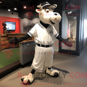 Silver Holstein Cow mascot...