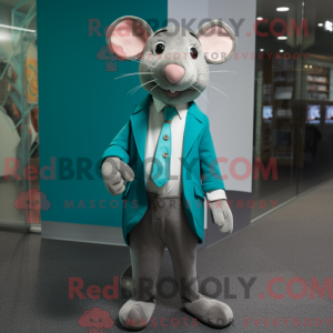 Teal Rat mascottekostuum...