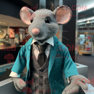 Teal Rat mascottekostuum...