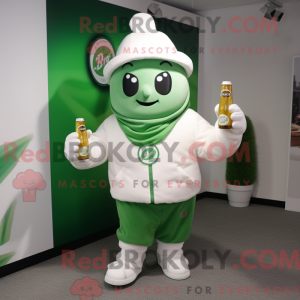 Hvid grøn øl maskot kostume...