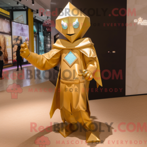 Gold Wizard mascot costume...