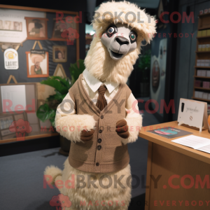Tan Alpaca mascot costume...