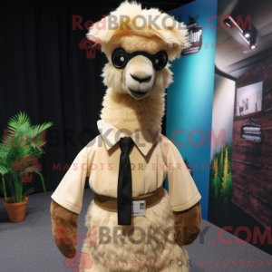 Tan Alpaca mascot costume...