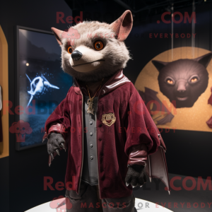 Maroon Bat mascot costume...