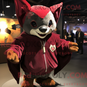 Maroon Bat mascot costume...