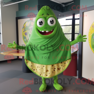 Grøn Pizza Slice maskot...