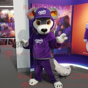 Purple Dingo mascot costume...