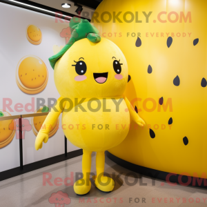 Gul melon maskot kostume...