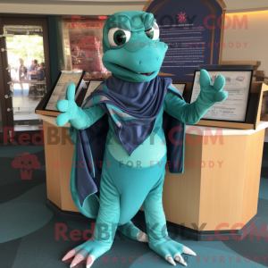 Teal Snake Maskottchen...